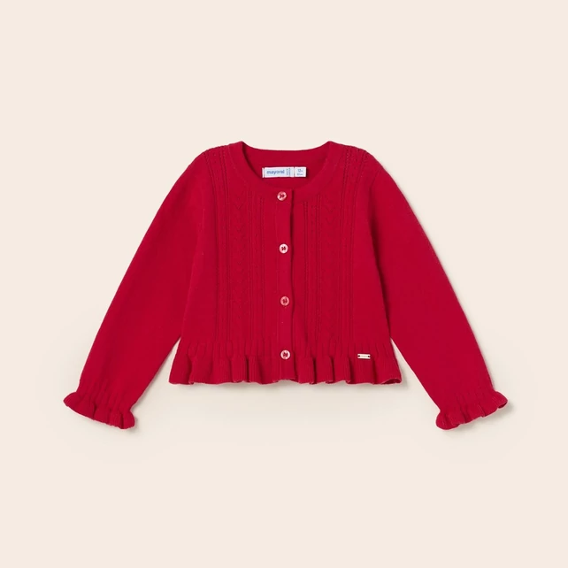 Mayoral hosszú fazonú pihe-puha fodros kardigán