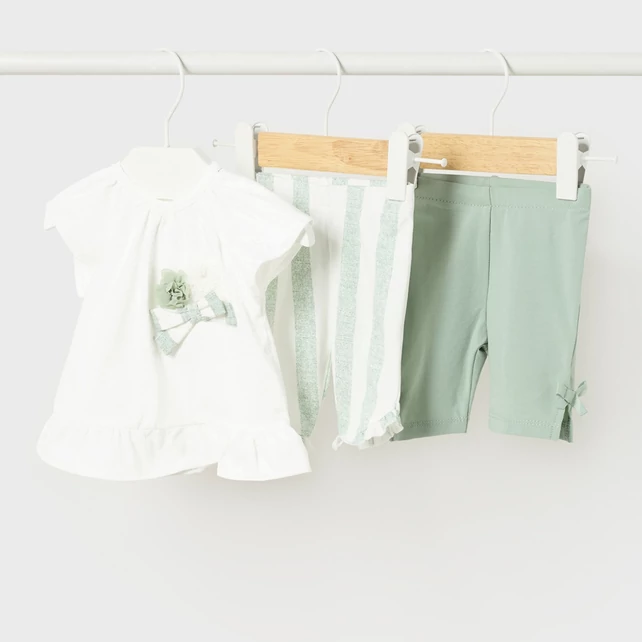 Mayoral 3 részes virágos-masnis felső és leggings szett  Mayoral 3 részes virágos-masnis felső és leggings szett