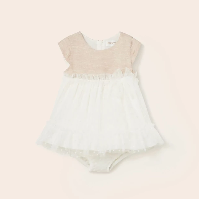 Mayoral csodaszép lenvászon tüllruha tüll alsóval