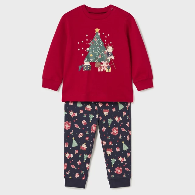 Mayoral téli mintás hosszú pamut pizsama tartózsákkal