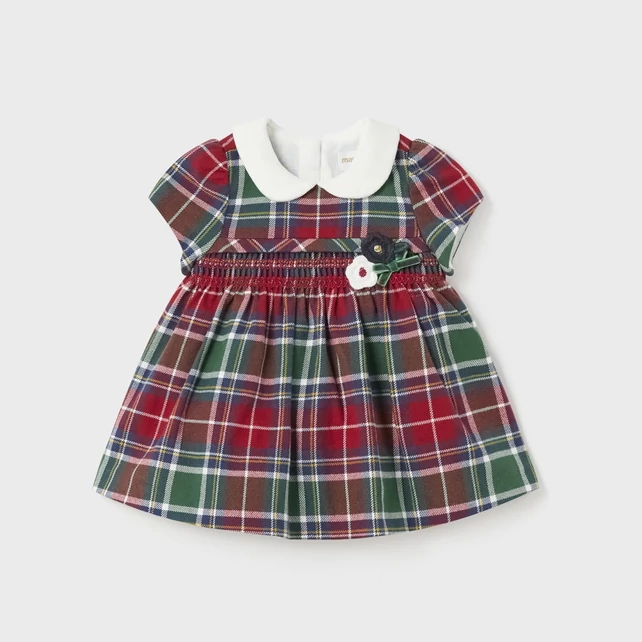 Mayoral meseszép ünnepi galléros kockás ruha 