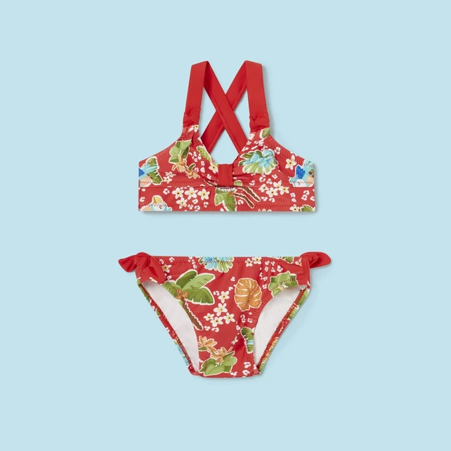 Mayoral masnis hátán keresztpántos trópusi mintás bikini Mayoral masnis hátán keresztpántos trópusi mintás bikini
