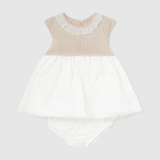 Mayoral varázslatos csillogó alkalmi tüllruha csipkegallérral