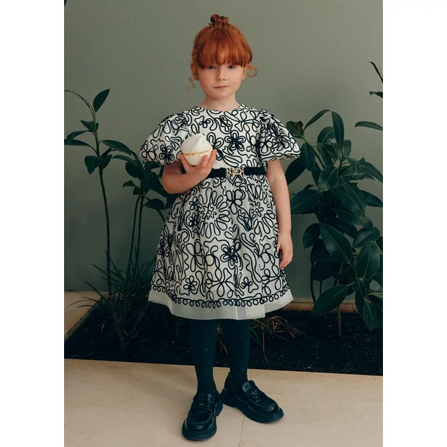 Abel&lula álomszép hímzett virágmintás alkalmi tüllruha 2025 TÉL