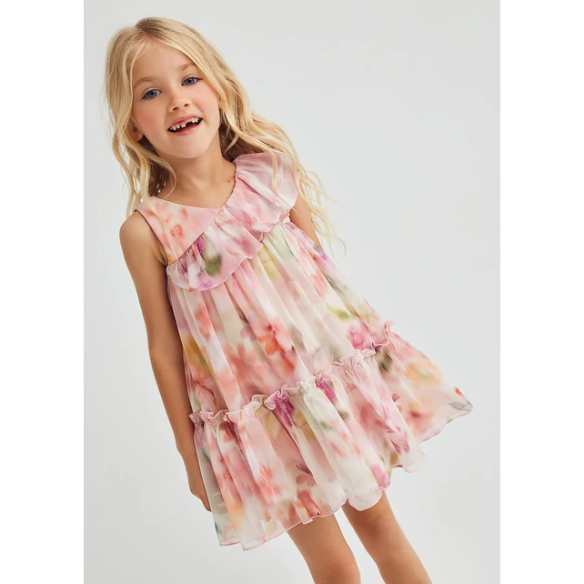 Abel&lula meseszép virágmintás félvállas sifonruha 2025 ÚJ