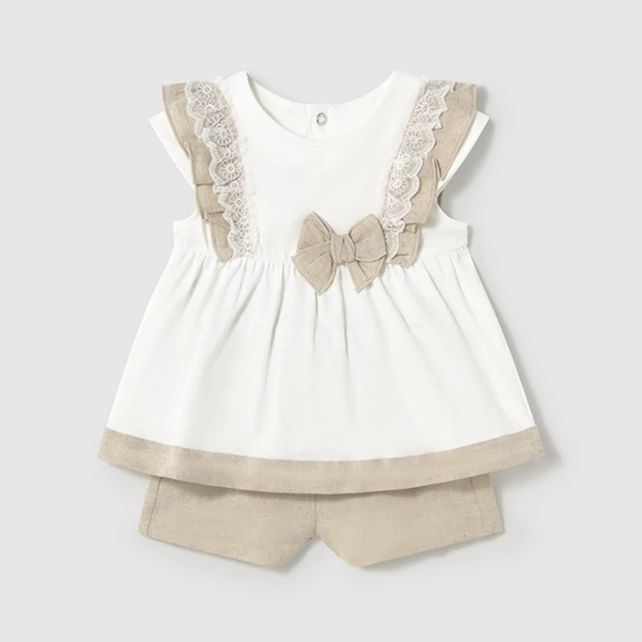 Mayoral elegáns 2 részes masnis lenvászon szett