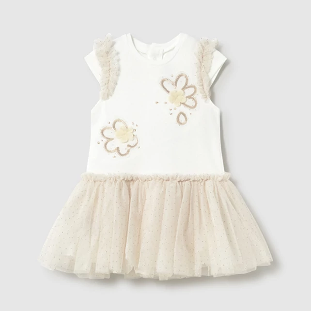 Mayoral álomszép virágokkal díszített pamut tüllruha