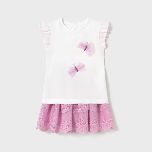 Mayoral meseszép tüll szitakötős felső és csipkés szoknya szett