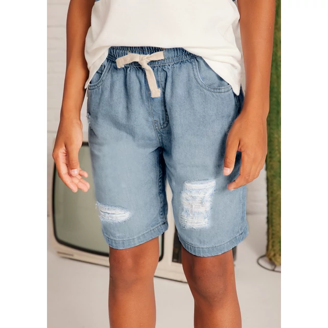 Mayoral gumírozott derekú megkötős farmer rövidnadrág