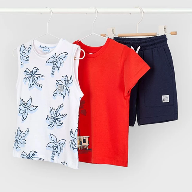 Mayoral 3 részes pálmafás felső és rövidnadrág szett