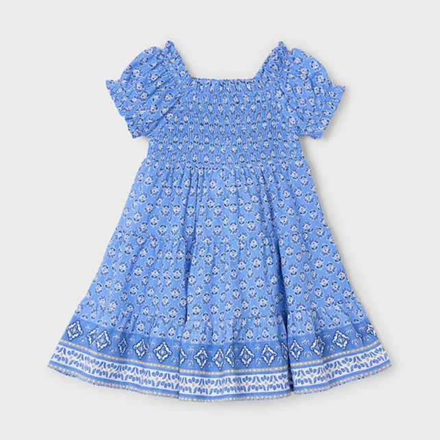 Mayoral csodás vállra lehúzható mintás pamutruha Mayoral csodás vállra lehúzható mintás pamutruha