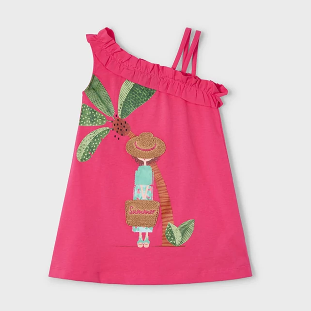 Mayoral pálmafás félvállas nyári pamutruha  Mayoral pálmafás félvállas nyári pamutruha