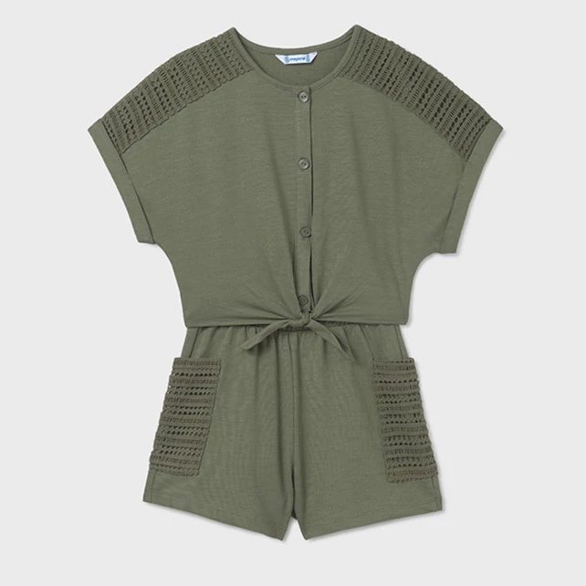 Mayoral kétrészes csipkével díszített blúz és rövidnadrág szett