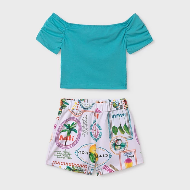 Mayoral  top és mintás rövidnadrág szett rugalmas pamutból