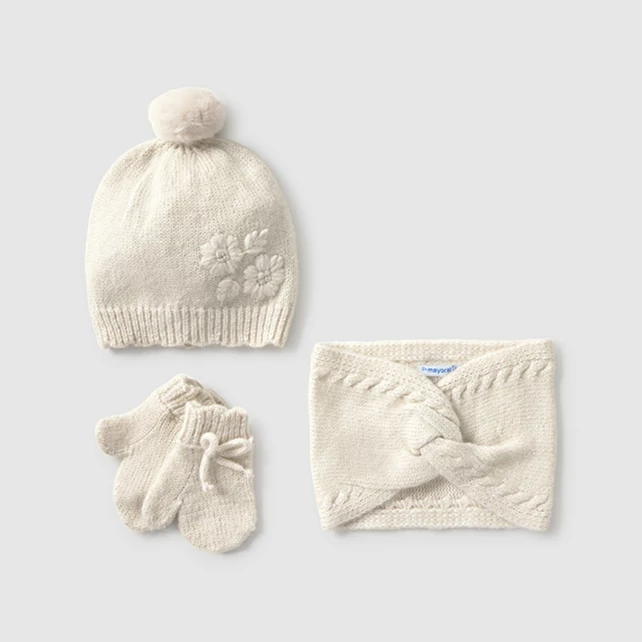 Mayoral 3 részes csodaszép csillogó sapka-sál szett 2025 TÉL