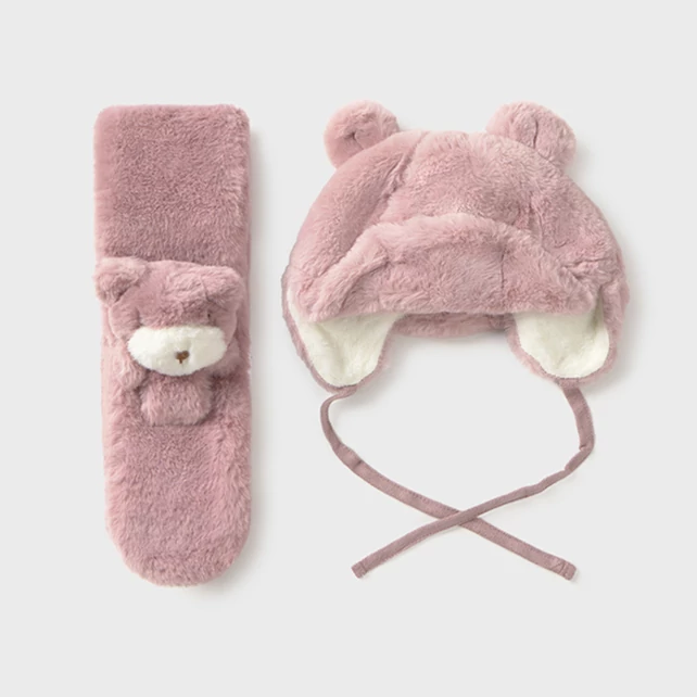 Mayoral csodaszép macis szőrme sapka és sál szett 2025 TÉL