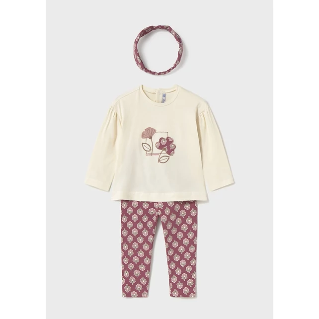 Mayoral virágmintás felső, leggings és fejpánt szett 2025 TÉL
