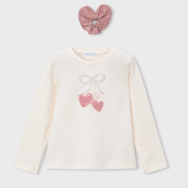 Mayoral szívecskés-masnis hosszú ujjú felső hajgumival  2025 TÉL