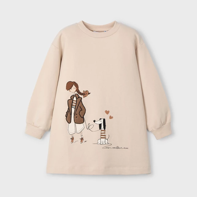 Mayoral kiskutyás rugalmas pamut pulcsiruha 2025 TÉL Mayoral kiskutyás rugalmas pamut pulcsiruha 2025 TÉL