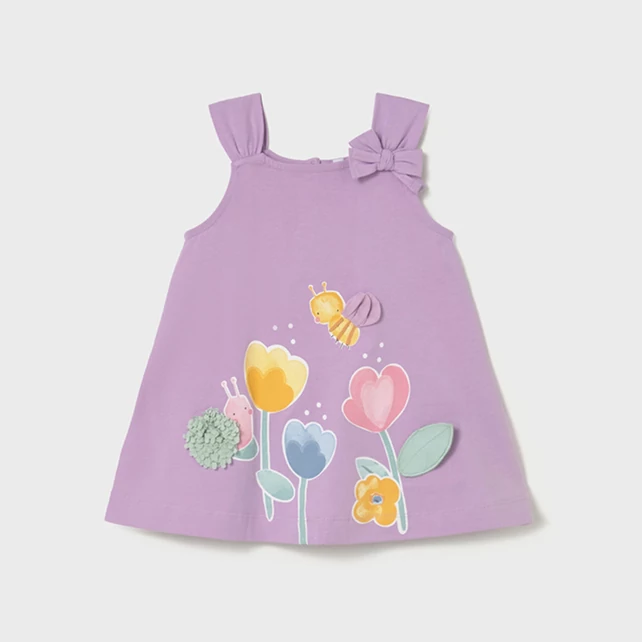 Mayoral virágos nyári pamutruha vállán masnival 2026 NYÁR