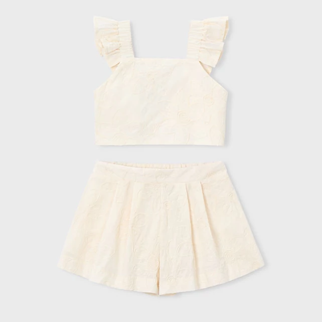 Mayoral álomszép hímzett virágmintás alkalmi nyári szett 2026 NYÁR