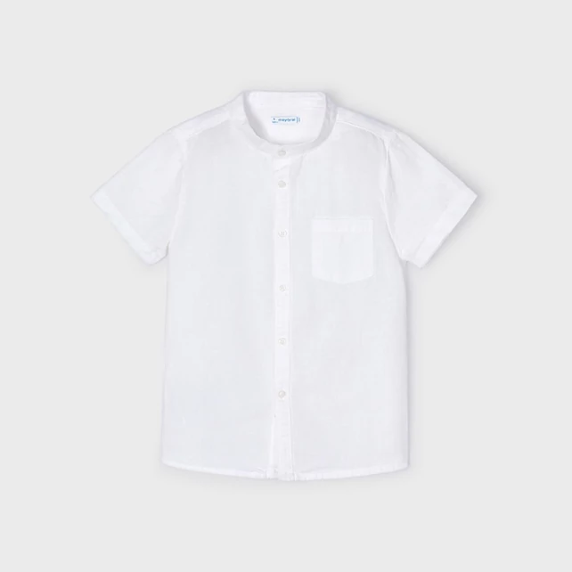 Mayoral állónyakú rövid ujjú lenvászon fehér ing Mayoral állónyakú rövid ujjú lenvászon fehér ing