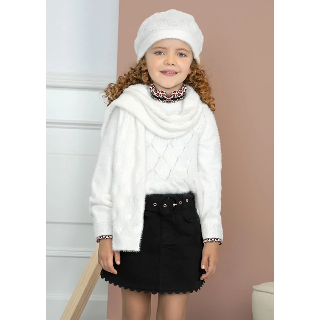 Abel&lula elasztikus anyagú cakkos farmerszoknya övvel 2023 TÉL