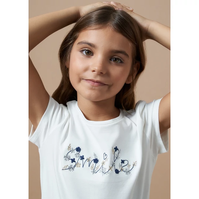 Mayoral hímzett Smile feliratos nyári felső
