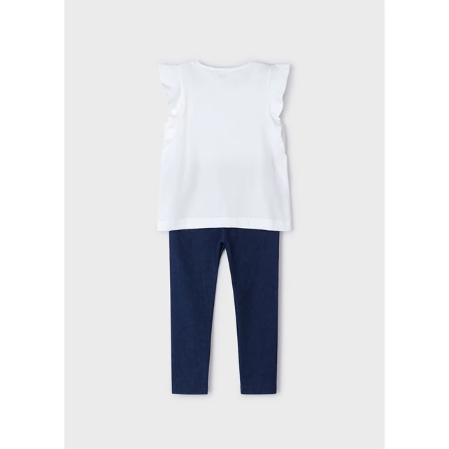 Mayoral flitteres-virágos felső és farmerhatású leggings szett