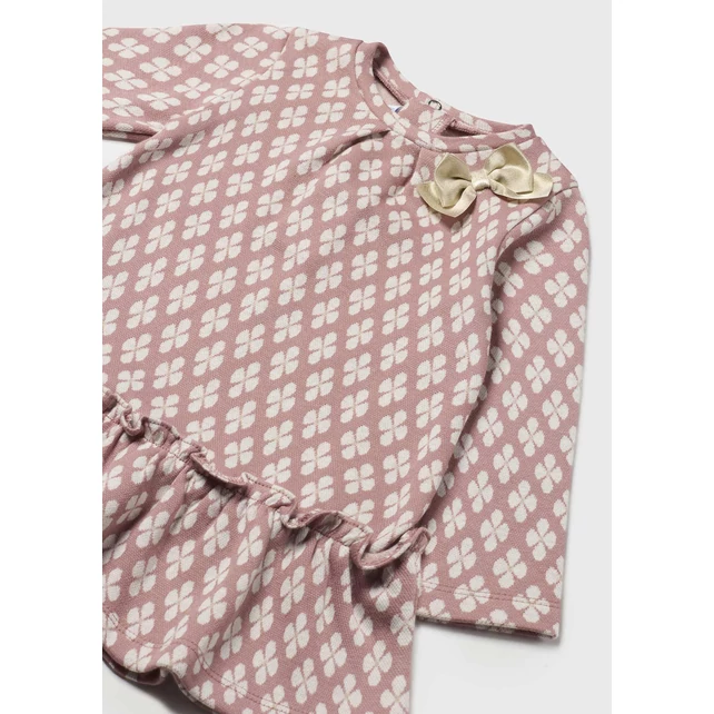 Mayoral vállán masnis virágmintás jacquard ruha