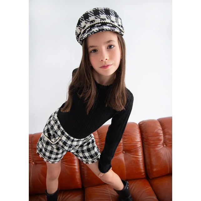 Abel&lula tyúklábmintás tweed rövidnadrág arany gombokkal 2025 TÉL