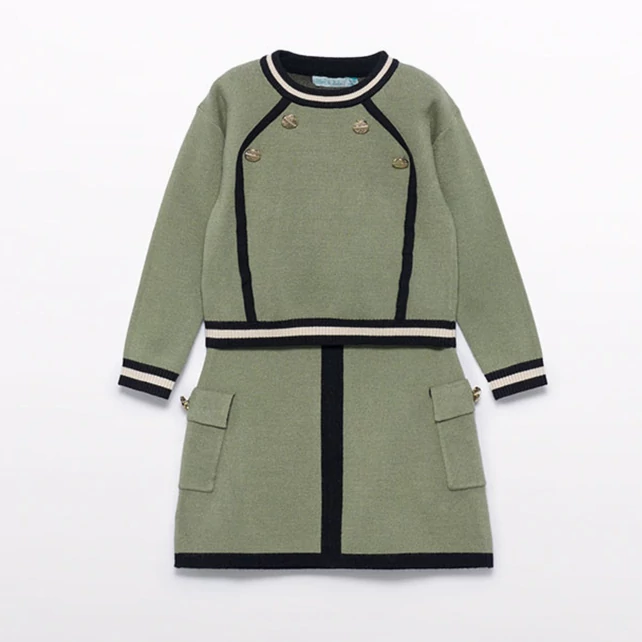 Abel&lula arany gombos pulóver és szoknya szett 2025 TÉL