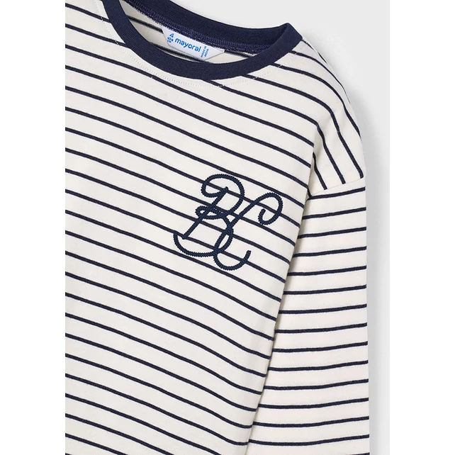 Mayoral csíkos hosszú ujjú felső hímzéssel 2025 TÉL Mayoral csíkos hosszú ujjú felső hímzéssel 2025 TÉL