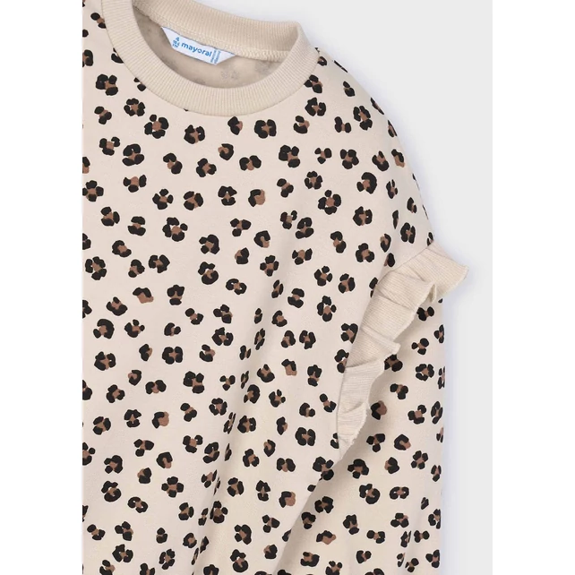 Mayoral leopárd mintás fodros ujjú pulóver 2025 TÉL Mayoral leopárd mintás fodros ujjú pulóver 2025 TÉL