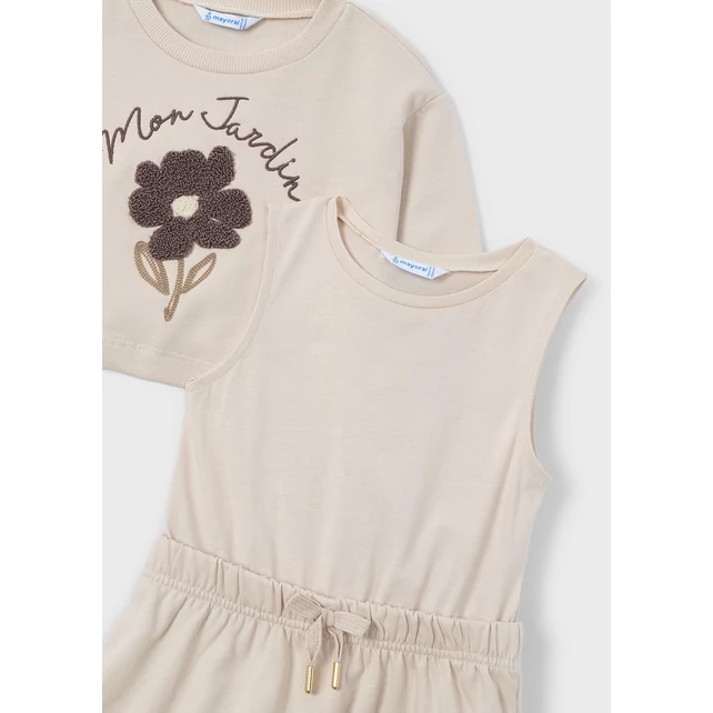 Mayoral virágmintás kétrészes pulóver és ruha szett 2025 TÉL Mayoral virágmintás kétrészes pulóver és ruha szett 2025 TÉL