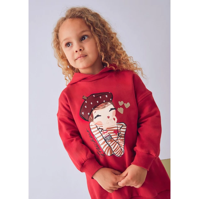 Mayoral párizsi lány mintájú kapucnis pulcsiruha 2025 TÉL Mayoral párizsi lány mintájú kapucnis pulcsiruha 2025 TÉL