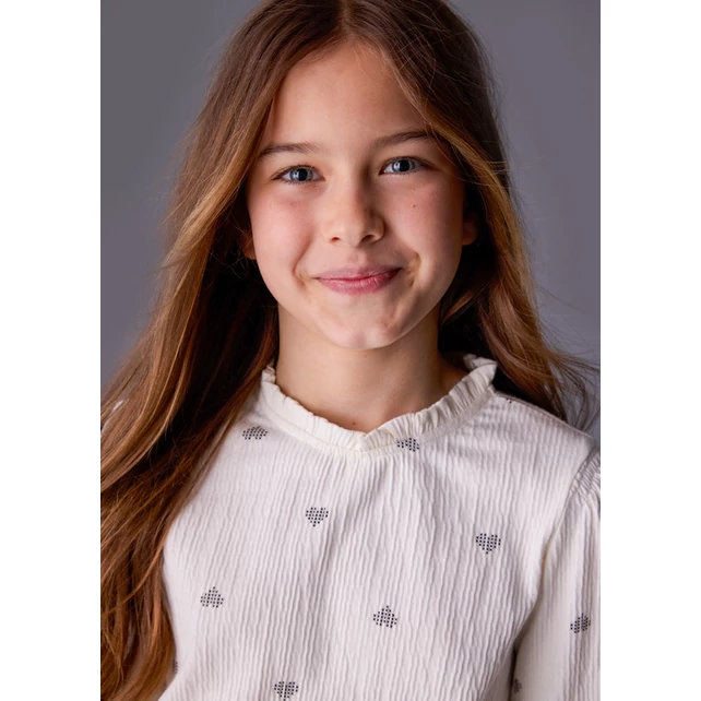 Mayoral fodros nyakú mintás pamut blúz 2025 TÉL