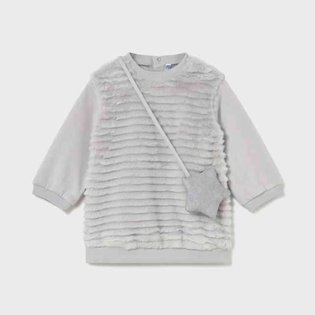 Mayoral pihe-puha szőrmés pamutruha kistáskával 2025 TÉL Mayoral pihe-puha szőrmés pamutruha kistáskával 2025 TÉL