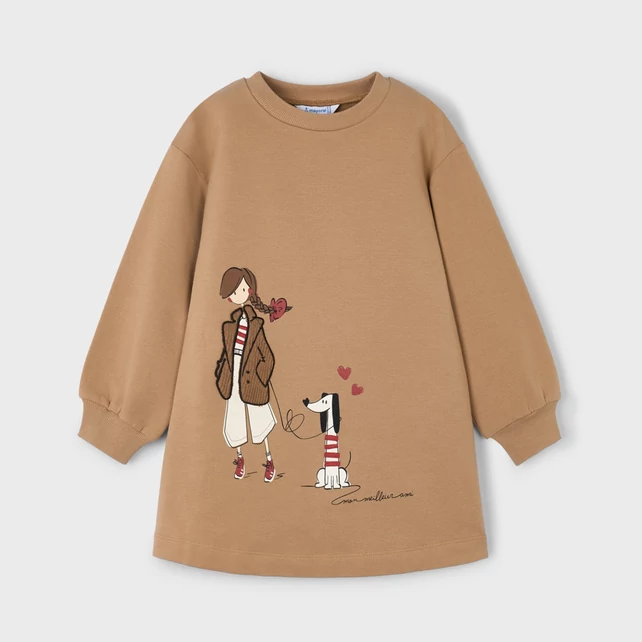 Mayoral kiskutyás rugalmas pamut pulcsiruha 2025 TÉL Mayoral kiskutyás rugalmas pamut pulcsiruha 2025 TÉL