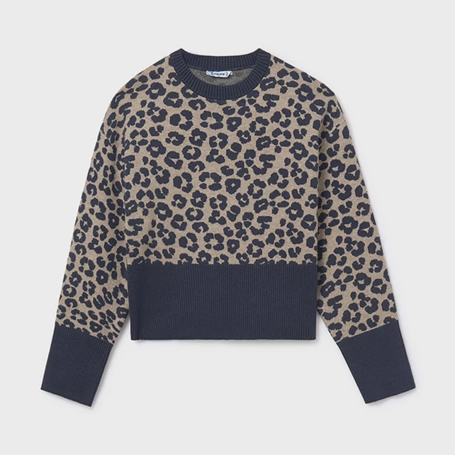 Mayoral csinos leopárdmintás kötött pulóver 2025 TÉL Mayoral csinos leopárdmintás kötött pulóver 2025 TÉL