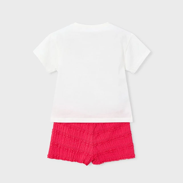 Mayoral mintás felső és különleges fodros rövidnadrág szett 2026 NYÁR