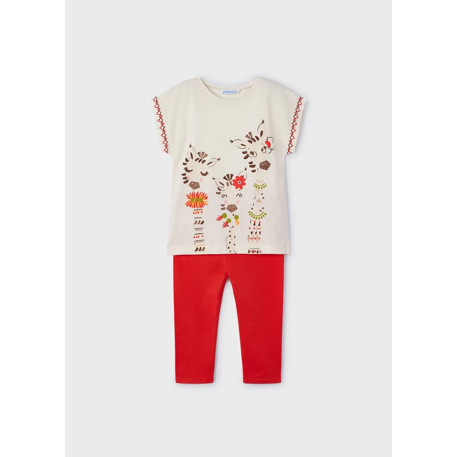 Mayoral cuki zebramintás felső és 3/4-es leggings szett