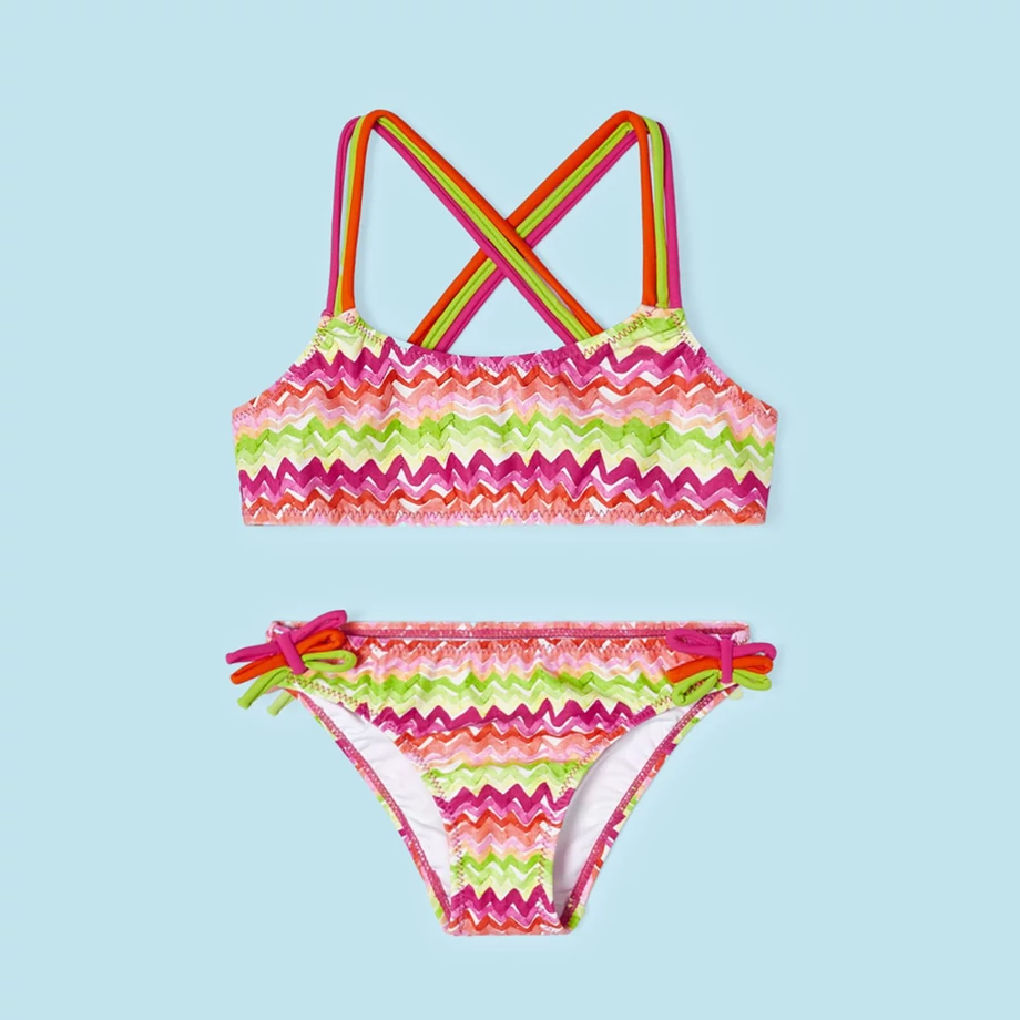 Mayoral színes hátul keresztpántos sportos bikini 