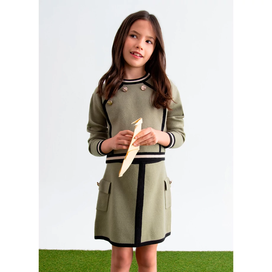 Abel&lula arany gombos pulóver és szoknya szett 2025 TÉL