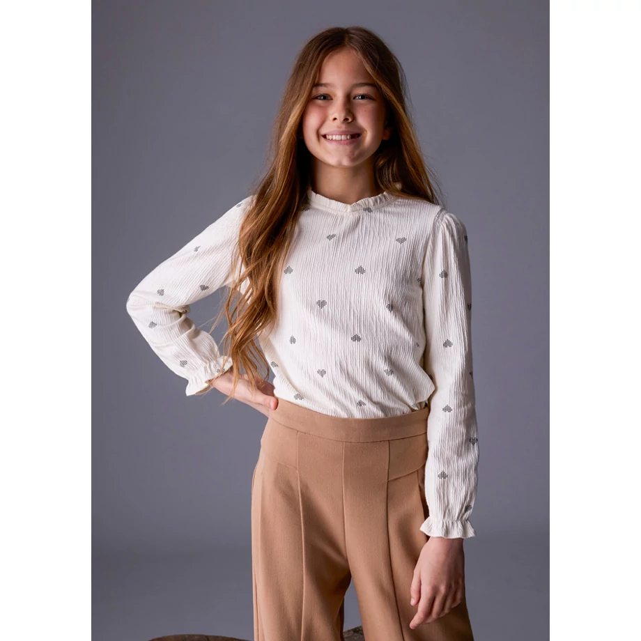 Mayoral fodros nyakú mintás pamut blúz 2025 TÉL