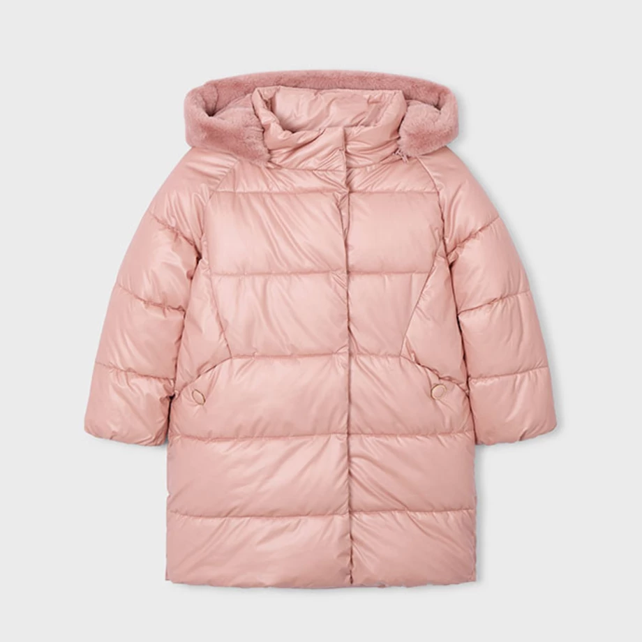 Mayoral hosszú fazonú szőrmés télikabát levehető kapucnival 2025 TÉL Mayoral hosszú fazonú szőrmés télikabát levehető kapucnival 2025 TÉL