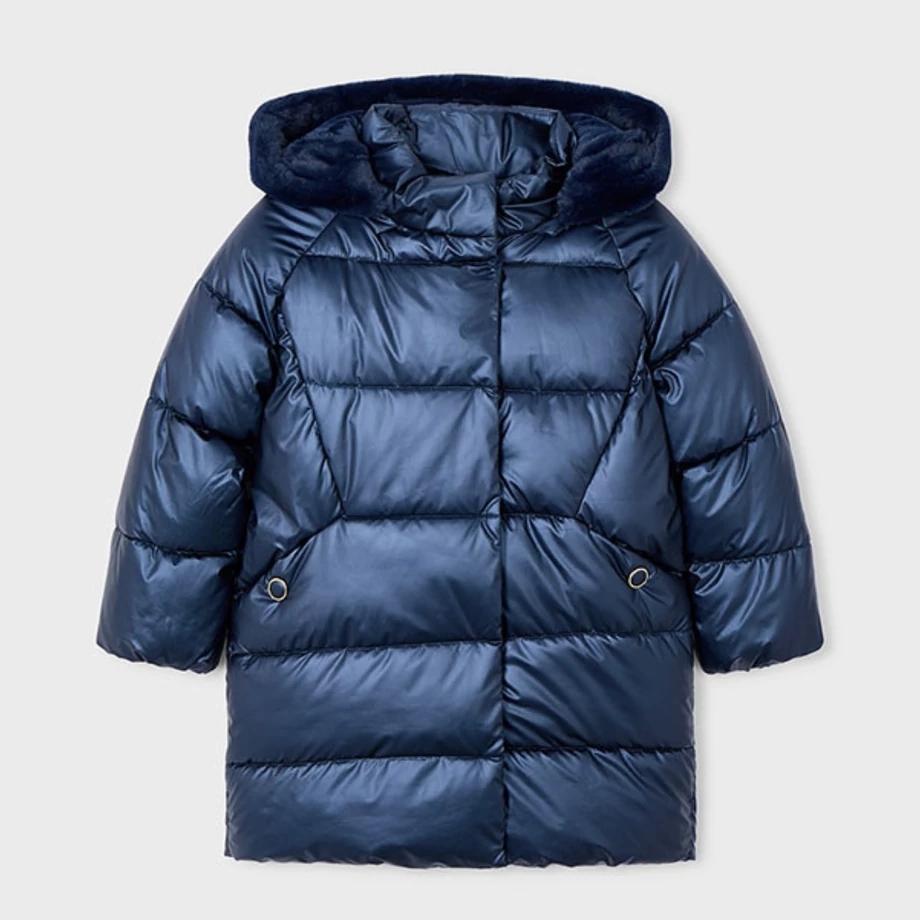 Mayoral hosszú fazonú szőrmés télikabát levehető kapucnival 2025 TÉL Mayoral hosszú fazonú szőrmés télikabát levehető kapucnival 2025 TÉL