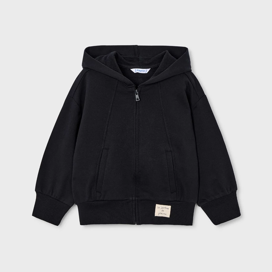 Mayoral fekete cipzáras pamut pulóver kapucnival 2025 TÉL Mayoral fekete cipzáras pamut pulóver kapucnival 2025 TÉL