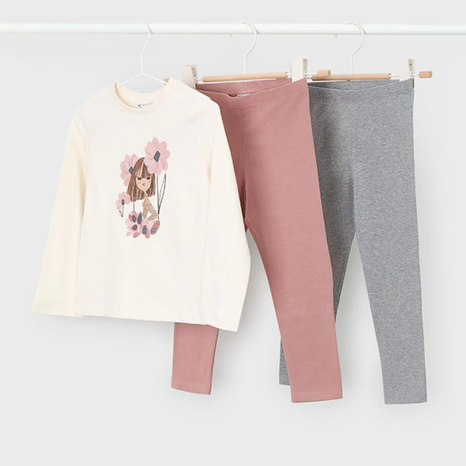 Mayoral 3 részes kislányos-virágos felső és 2db leggings szett 2025 TÉL Mayoral 3 részes kislányos-virágos felső és 2db leggings szett 2025 TÉL