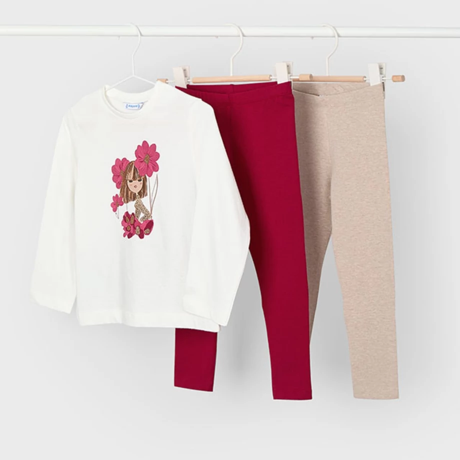 Mayoral 3 részes kislányos-virágos felső és 2db leggings szett 2025 TÉL Mayoral 3 részes kislányos-virágos felső és 2db leggings szett 2025 TÉL